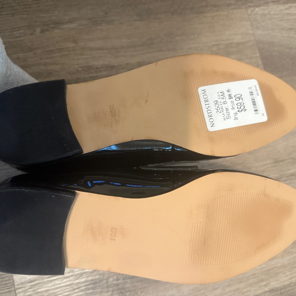 NWT Halogen Glossy Black Loafers - Picture 4 of 4